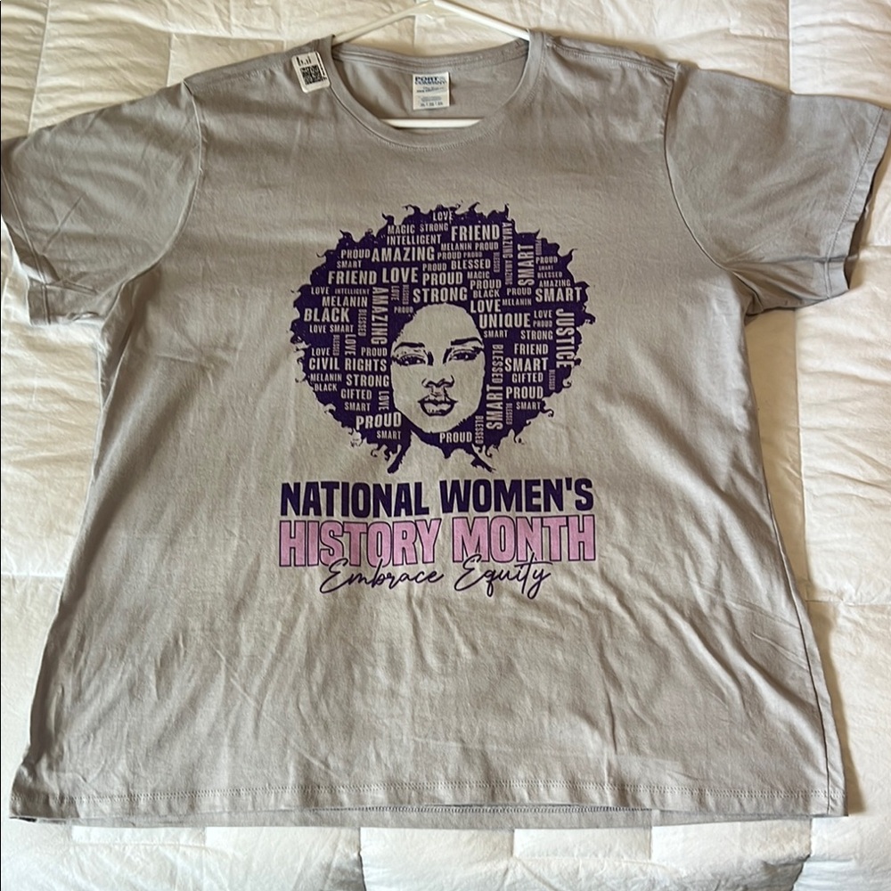 Women's History Month T-Shirt Embrace Equity NEW